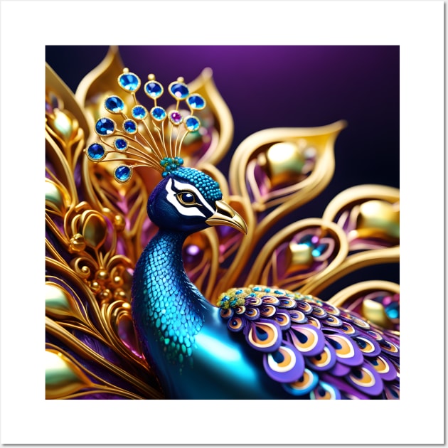 Bejewelled Peacock Wall Art by PurplePeacock